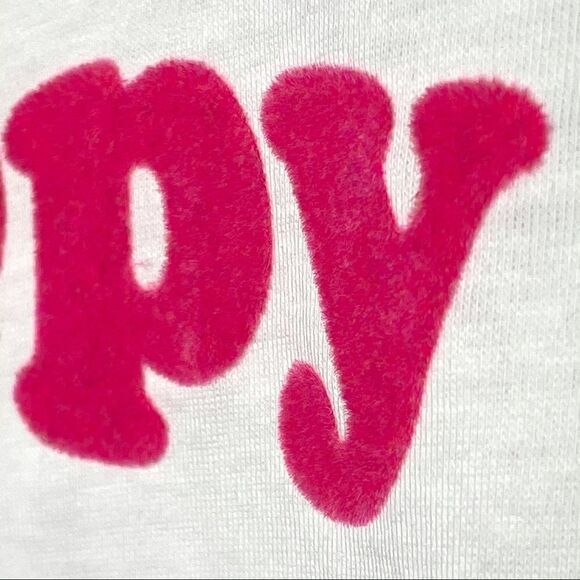 -French Connection Flocked Happy Boy Fit Tee NWT XS - Picture 7 of 11